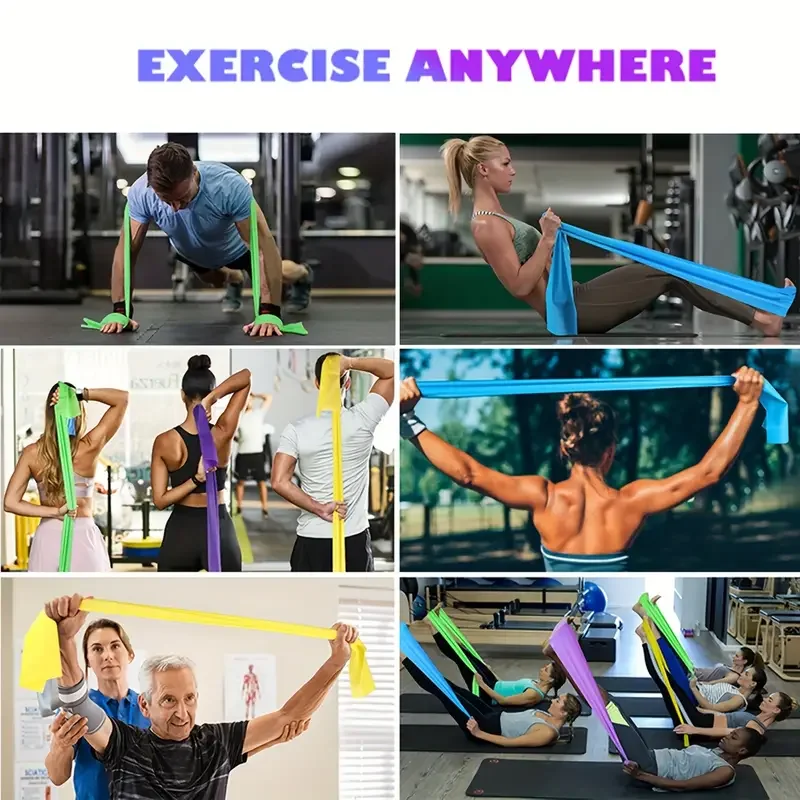 Resistance Bands Yoga Pilates Portable Long Training Stretch Bands For Physical Therapy Lower Body Home Strength Elastic Exercise