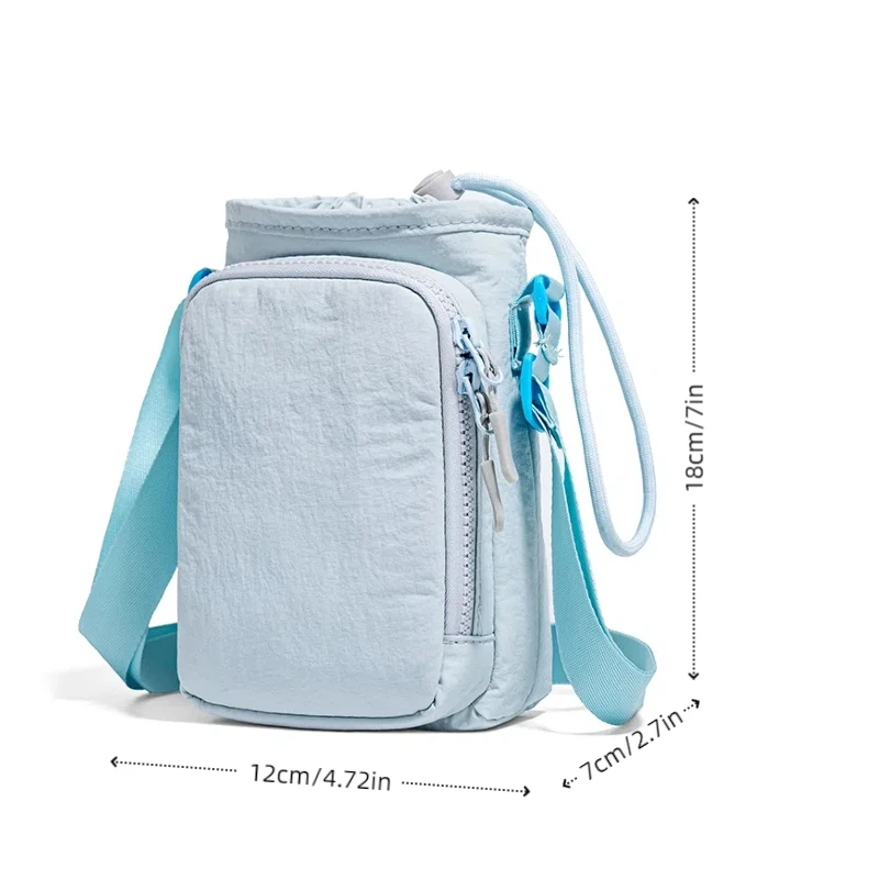 Compact Water Bottle Carrier Bag with Adjustable Strap and Phone Pocket