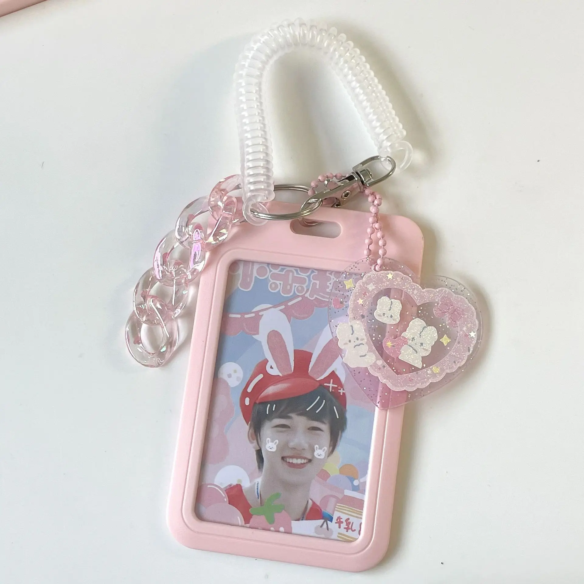 Credit Card Holder 11cm Vertical Card Keychain Bus Student ID Holder