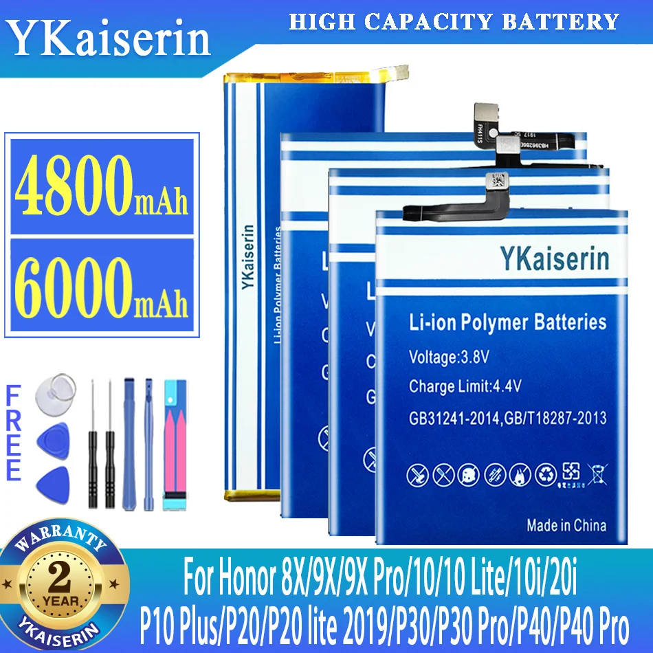 

Battery For Huawei P10 Plus P20/P20 lite 2019/P30/P30 Pro/P40/P40 Pro/For Honor 8X 9X/9X Pro 10/10 Lite 10i 20i/Mate 20 Pro