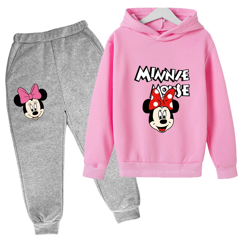 

Disney Mickey & Minnie Printed Hoodie & Pants Set - Kids' Cotton Outfit for Laid-Back Outdoor Styles