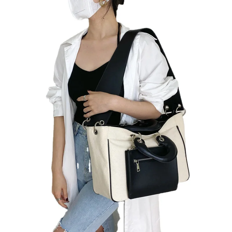 

Casual Canvas Large Capacity Tote Women Handbags Designer Brand Shoulder Crossbody Bags Luxury Big Shopper Bag Purse 2022