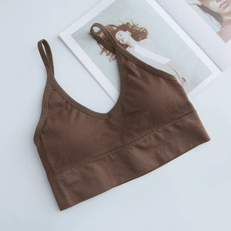 Women Sexy Crop Tops Bra Tube Top Female Streetwear Sleeveless Seamless Sports Bra Crop Camis Top Tee Bandeau Top Basic Tank