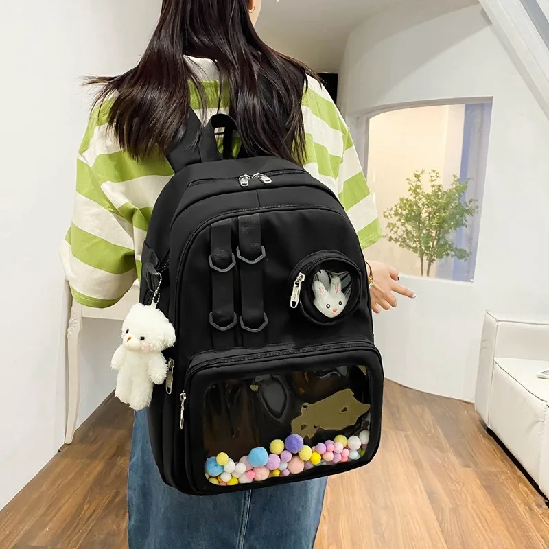 

Kawaii Lightweight School Backpack for Teenager Girls Cute Large Capacity College Student Schoolbag Women's Travel Shoulder Bags