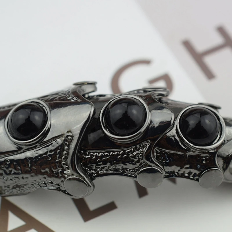 Vintage Punk Dragon Claw Finger Ring For Women Dark Black Skeleton Knuckles Armor Gothic Punk Rings Jewelry Accessories 2