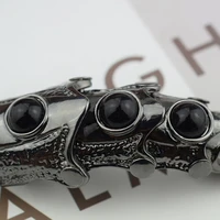 Vintage Punk Dragon Claw Finger Ring For Women Dark Black Skeleton Knuckles Armor Gothic Punk Rings Jewelry Accessories 2