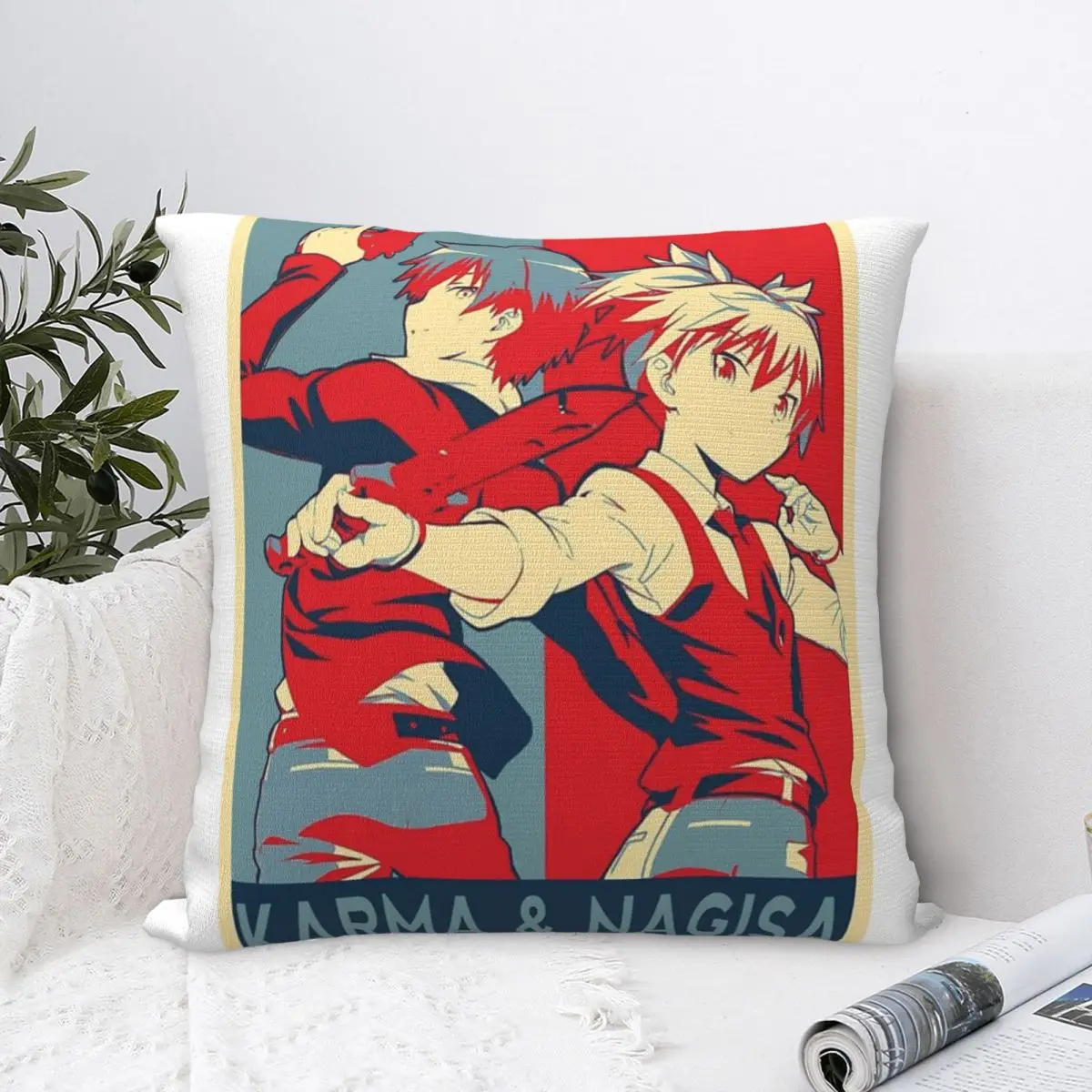 AssassinationClassroomKarmaAkabaneXNagisaFanartPillowCase