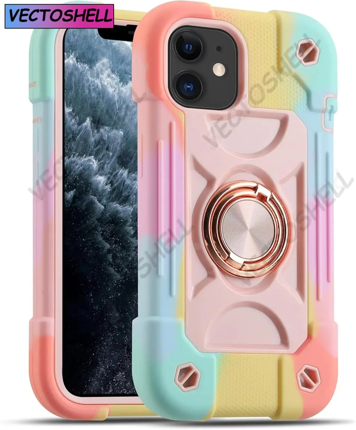Luxury Heavy Duty Ring Holder Lanyard Phone Case - Armor Cover
