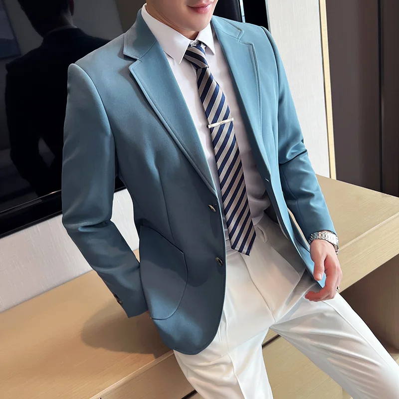 2023New Small Suit Men's Fashion Jacket Slim Handsome Spring and