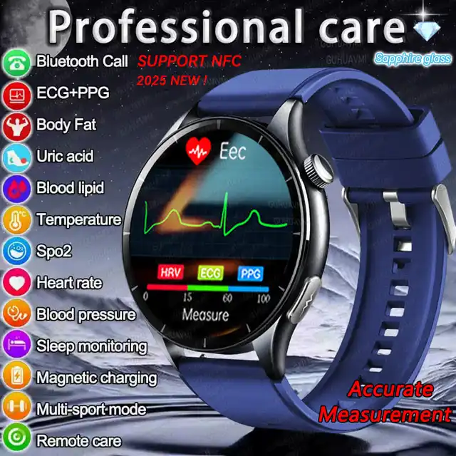2025 New ECG+PPG Health Diagnosis Smartwatches Men Women