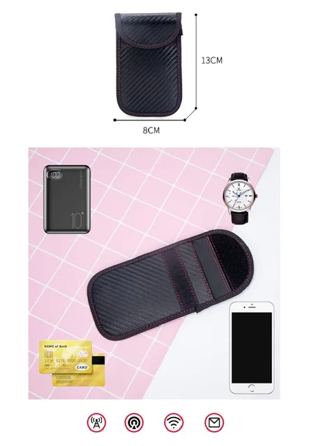 Confezione Da 2 Custodie Per Portachiavi Auto Con Blocco Del Segnale Rfid Faraday Bag Custodia Protettiva Ovale In Fibra Di Carbonio Anti Rfid Senza Portachiavi 87248864