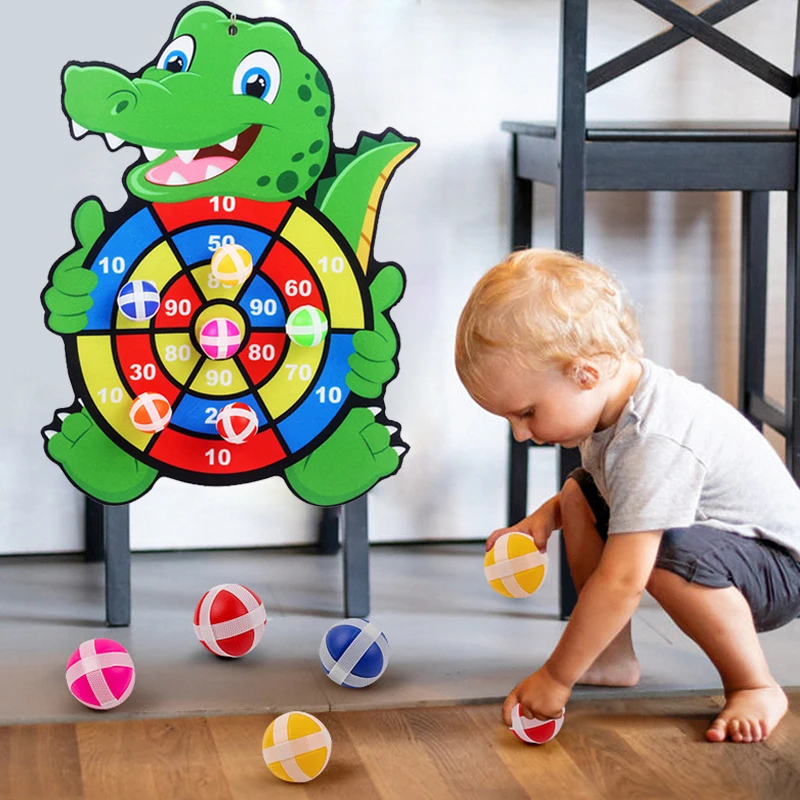 Montessori Throw Sport Slingshot Target Sticky Ball Dartboard Basketball Board Games Educational Children's outdoor Game toy 5