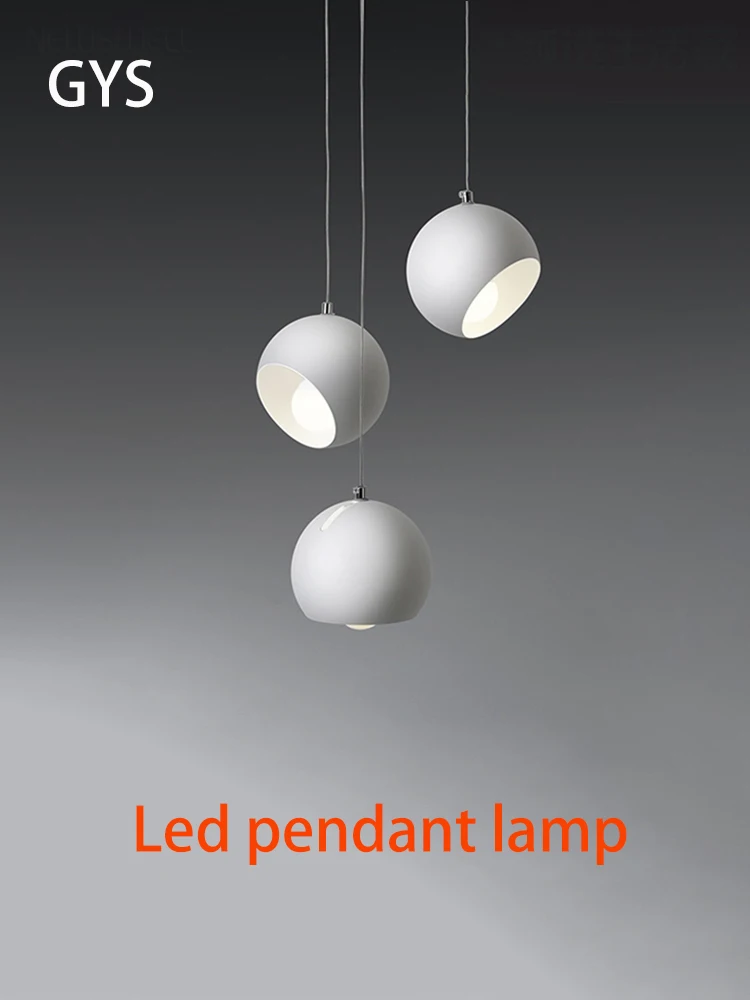 Gys Nordic Round Ball Lampadario E27 Lampadina 5W Lampada A Sospensione Angolo Regolabile Luce Da Comodino Moderna Barra Bianca Nera Illuminazione A S