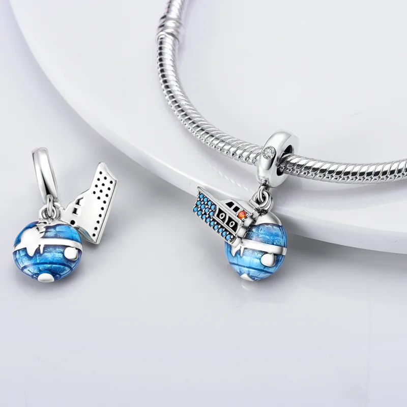 Romantic Cruise Ship Charms Beads 925 Sterling Silver Boat Pendants Fit Original Bangle Bracelet DIY Jewelry Gift beads charms charm jewelry sterling silver jewelry charm bead sterling silver beads beads jewelry silver charm bead sterling silver beads charm