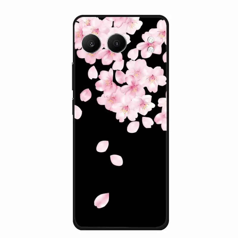 Cute Cartoon Cat Black Silicone Soft Back Cover Case