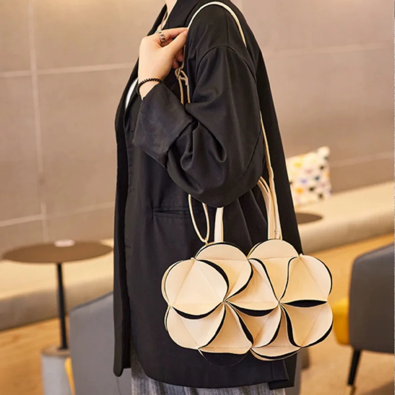

Petal Stitching Handbags for Women Korean Reviews Multi-vegetable Basket Cross-body Bag Luxury Design Socialite Dinner Bag