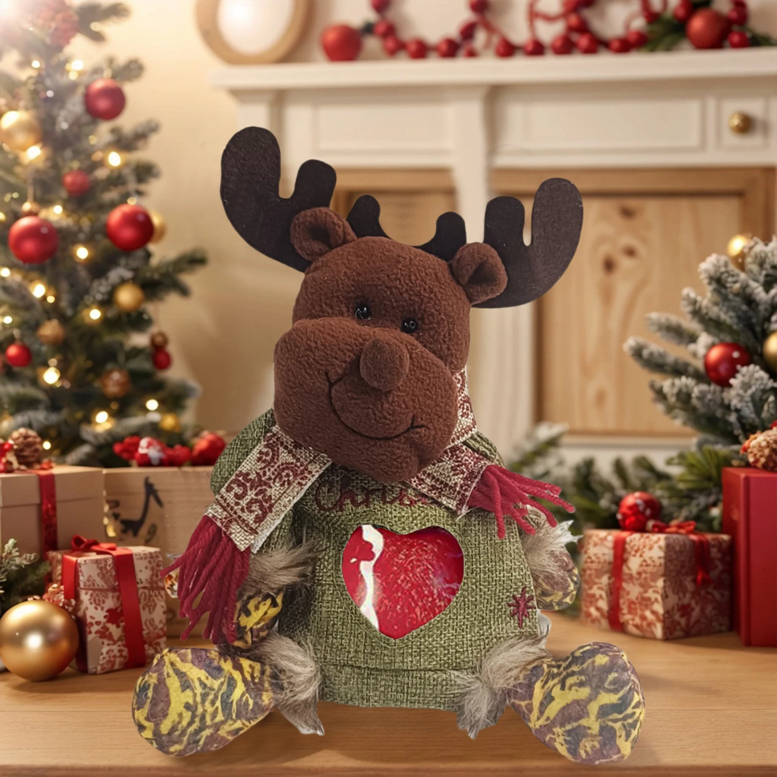 Fabric Storage Bags Reusable Xmas Treat Pouch Creative Doll Candy Bag Xmas Gift & Party Favor Bags for Gifts Apples Candy