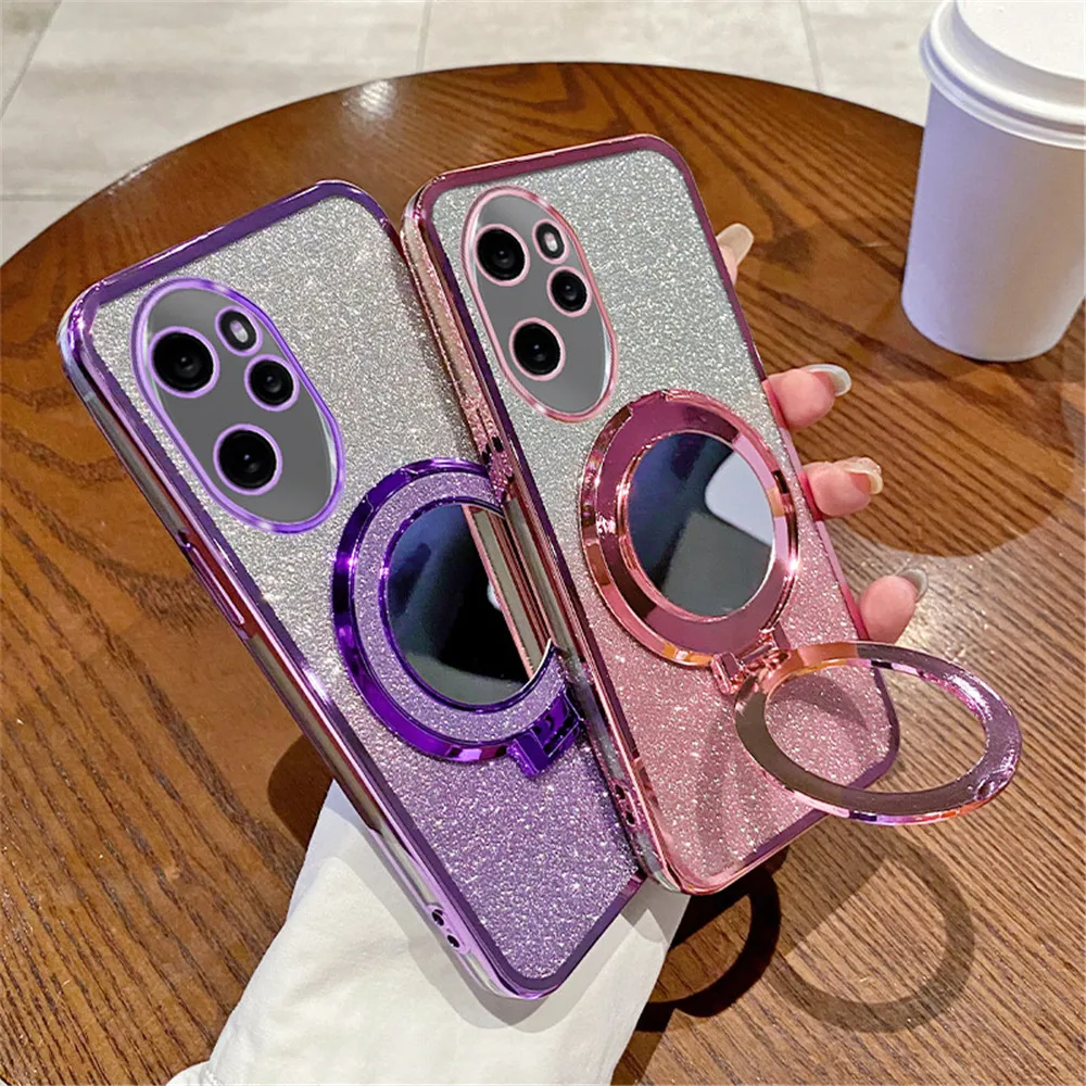 Luxury Mirror Glitter Case with Soft Stand Holder and Bling Cover
