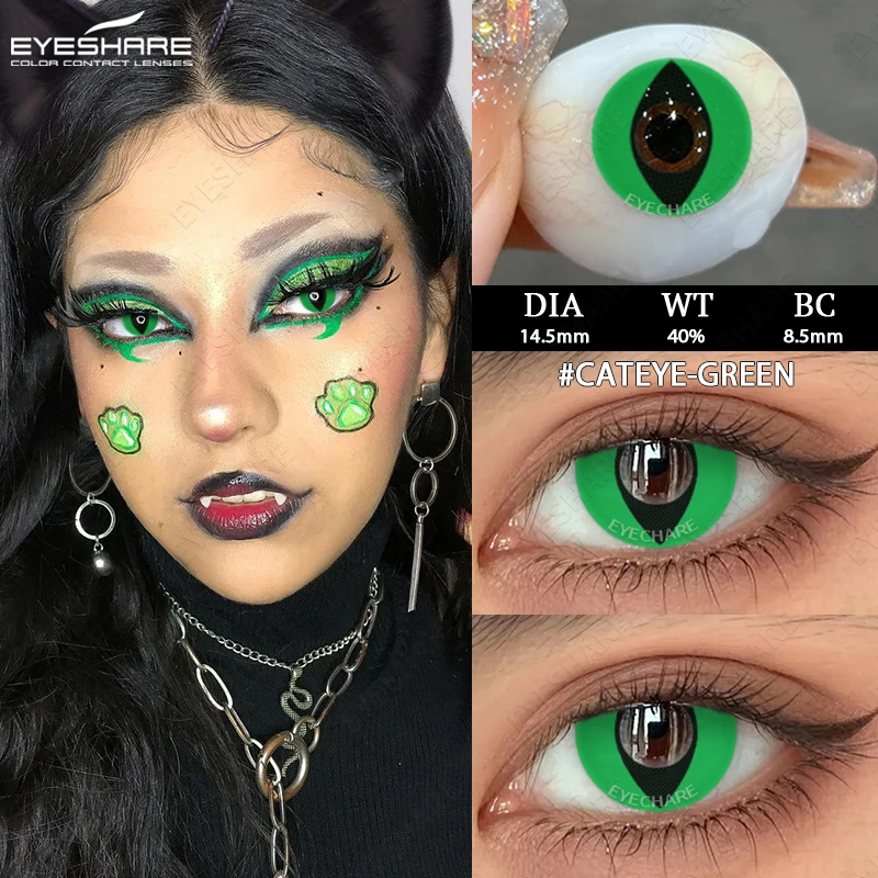 EYESHARE 1 Paar Cosplay Farbkontaktlinsen für Augen Anime Zubehör Weiße Halloween-Linse Pupilentes Schwarze Linsen Rote Augenlinse – Detail 12