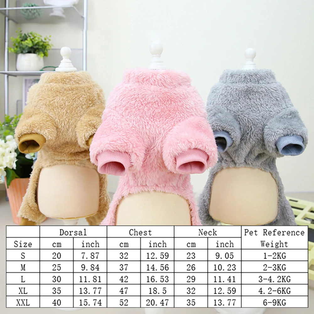 Pet Jacket Winter Dog Clothes Four Legs Pet Clothes Coral Velvet Chihuahua Cat Warm Comfortable Puppy Supplies