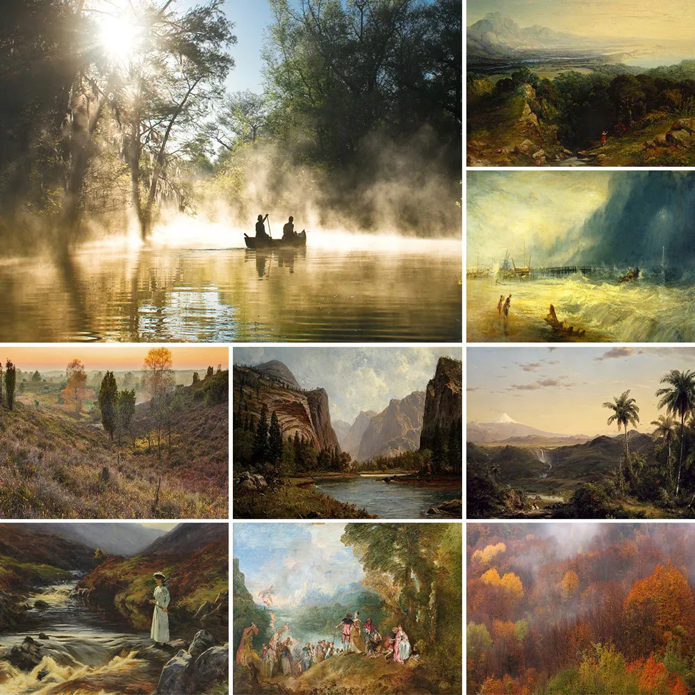 Landschaft Baum Natur bedruckte Leinwand Kreuzstich Stickset Handarbeit Handarbeit Handarbeit Design Mulina Different
