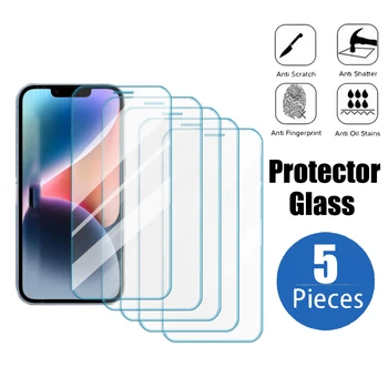5PCS Protective Glass for iPhone 14 12 11 Pro Xs Max Screen Protector for iPhone XR 13 12 Mini 7 8 6S Plus SE 2020 X Glass