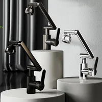 1080 Degree Swivel Faucet Rotating Faucet 2 Modes Mechanical Arm Kitchen Faucet Multifunctional Universal for Washing Hair/Face 1