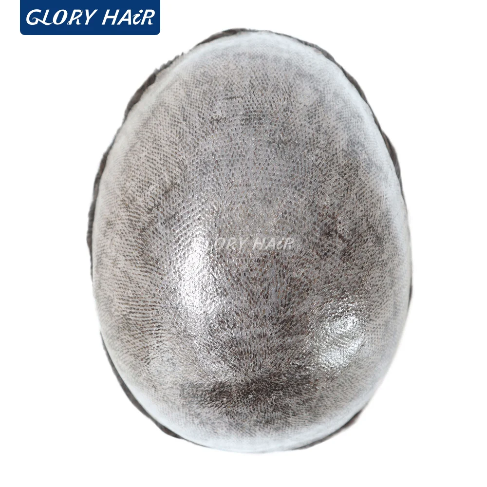 Gloryhair I Skin Men\'s Capillary Prosthesis 0.12-0.14 mm Unique Parts Indian Human Men Topuee Hair Wig Free Shipping Wig Male