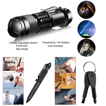 15 IN 1 Emergency Survival Kit Gear Camping Travel Multifunction Tactical Defense Equipment First Aid SOS Wilderness Adventure 2