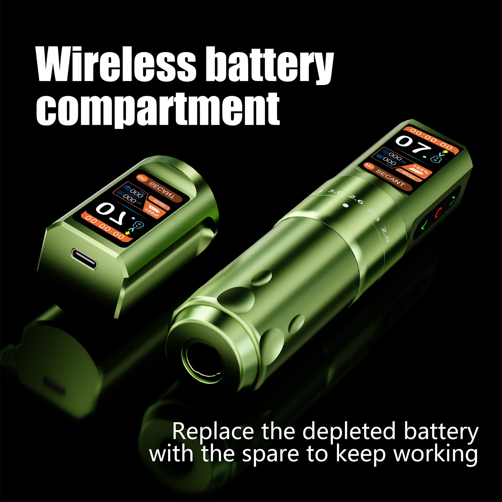 Tattoo Pen Tattoo Supplies Tattoo Motor New BIGWASP 2.0-4.2mm Adjustable Stroke Wireless Tattoo Machine Pen Strong Coreless Motor 2000mAh OLED Color Screen Battery Pen