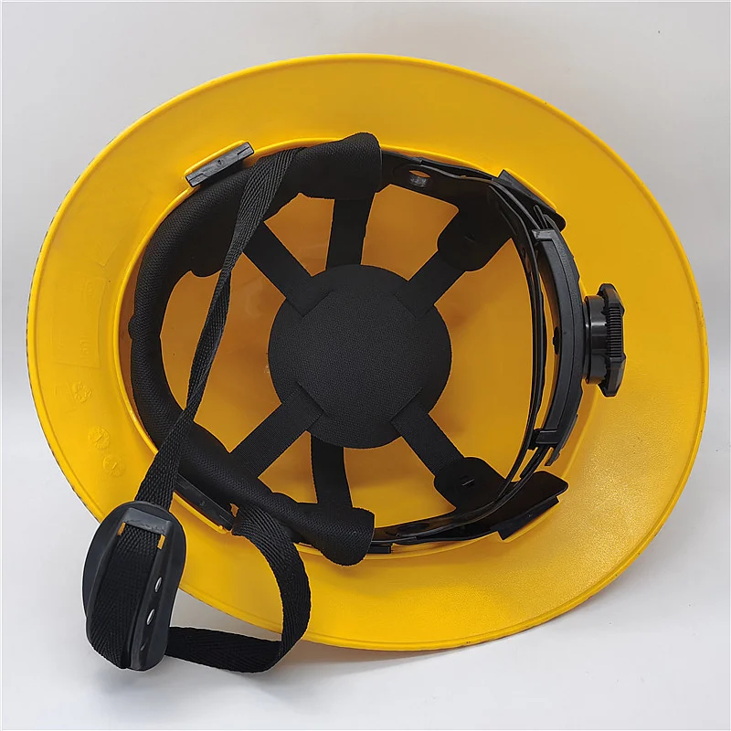 Miner Safety Helmet Full Brim Work Helmet Lightweight Railway Wide Brim Miner with Lamp Bracket