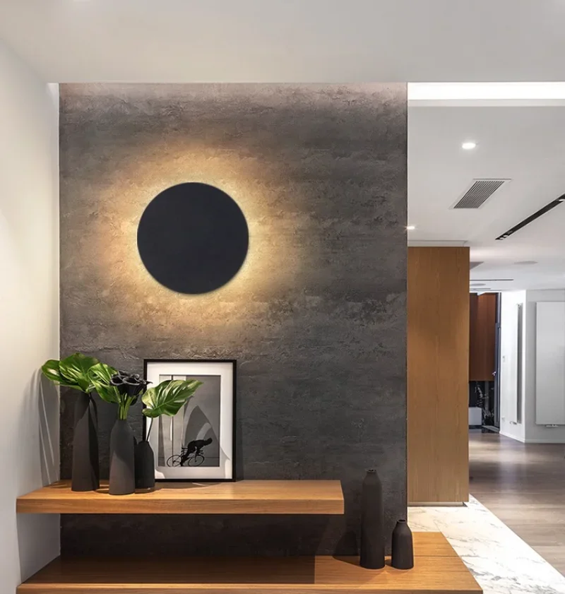 Modern Round Wall Lamp Bedroom Bedside Living Room Background Corridor Hallway Staircase Eclipse Light Led Sconce Lighting led wall lamp wall sconces light wall lamp