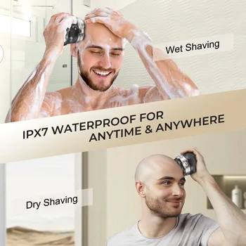 Head Shaver for Bald Men Magnetic Electric Razor for Men IPX7 Waterproof Rechargeable Beard Shavers 10