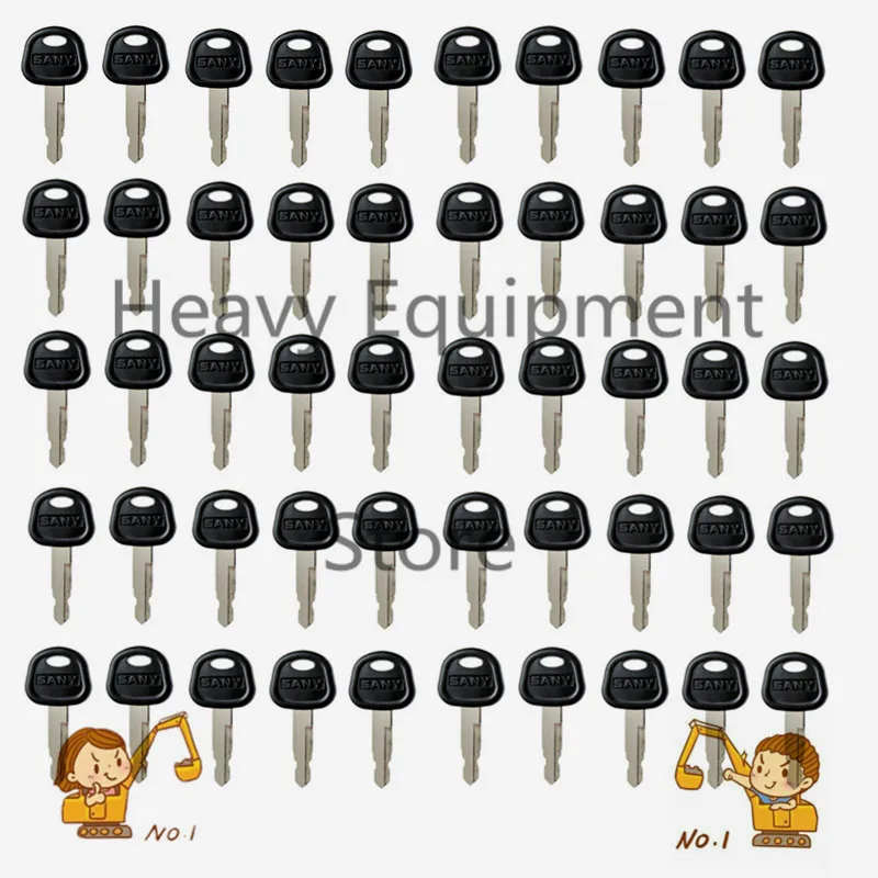 50X Heavy Equipment Ignition Key For Sany Excavator Bulldozer Loader