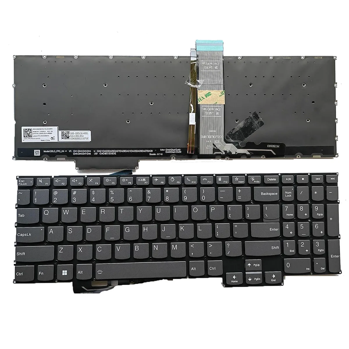 

US Laptop English Black Backlit Keyboard Without Frame for Lenovo ThinkBook 16p G2 ACH 16p G3 ARH 16p G4 IRH