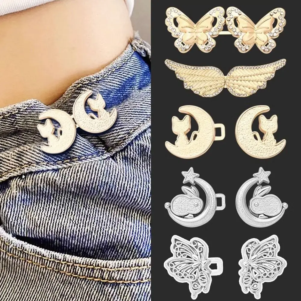 Tighten Waist Button for Women Skirt Pants Jeans Ornaments Adjustable Waist Clip Metal Pins Clothing Accessories Removable 3
