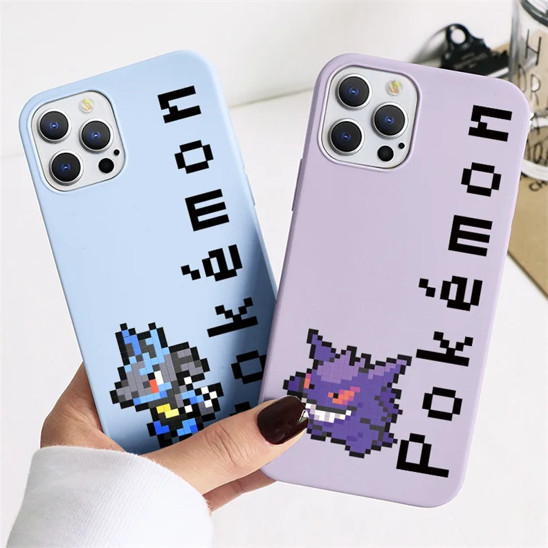 Anime Pokemon Pikachu Case For iPhone 12 13 Mini 11 Pro 7 8 6s Plus X XR XS Max SE3 2022 SE 2021 Cute Cartoon Silicone TPU Funda iphone 13 mini mobile phone cases