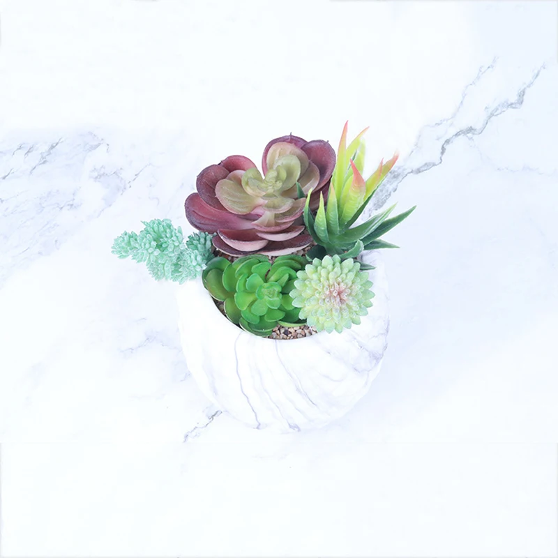 Artificial Succulent Flocking Plants for DIY Home and Garden Decor