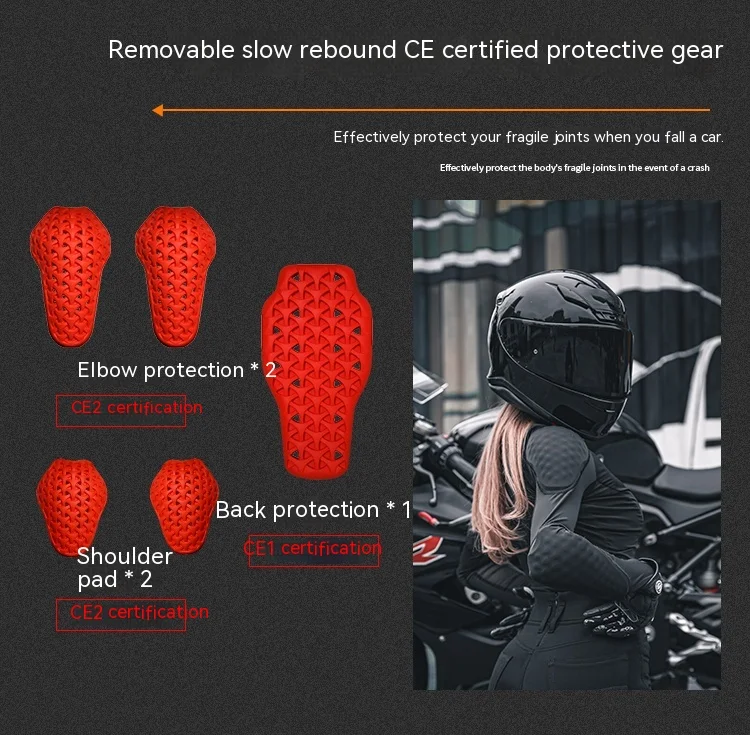 Women Summer Motorcycle Full Body Armor Jacket Lady Motorbike Riding Clothing Jackets Moto Motocross CE Level 2 Protective Gear