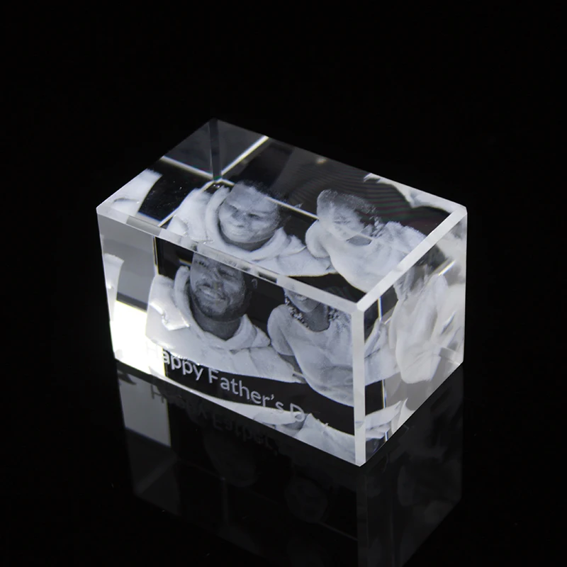 Custom Personality Memorable Photo Laser Engraving Decorative Crystal Block  Wedding Anniversary Commemoration Day Photo Frame