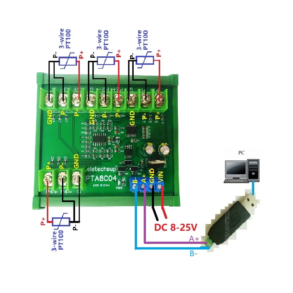 Sensore Di Temperatura PT100 Con Trasmettitore 24V DC, Uscita 0-10V, Range -50°C A 200°C – Uxcell