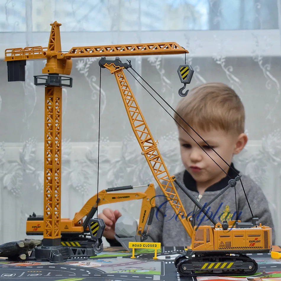 Alloy Diecast Construction Toy Truck Vehicle Set - Loader, Tractor, and Excavator