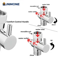 มาตรฐาน Universal G1/2in 3Way วาล์วเปลี่ยนทิศทาง T-Adapter สําหรับห้องน้ําฝักบัวก๊อกน้ําแยกน้ํา 1/2 "อุปกรณ์เสริมหัวฝักบัว 4