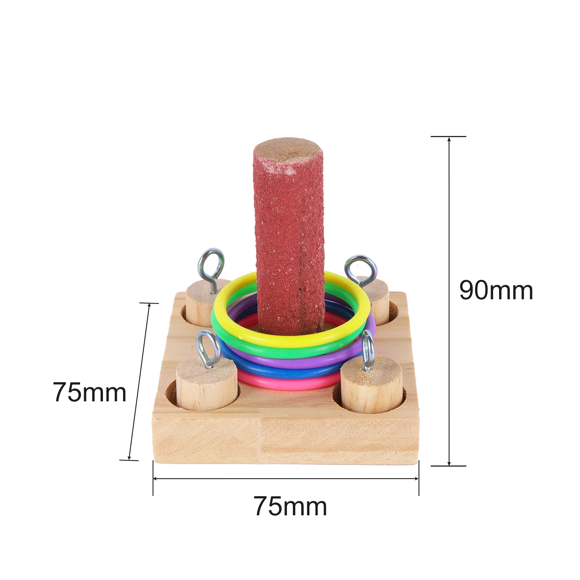 Bird Training Toys Set Wooden Block Puzzle Toys For Parrots Colorful Plastic Rings Intelligence Training Chew Toy Bird Supplies