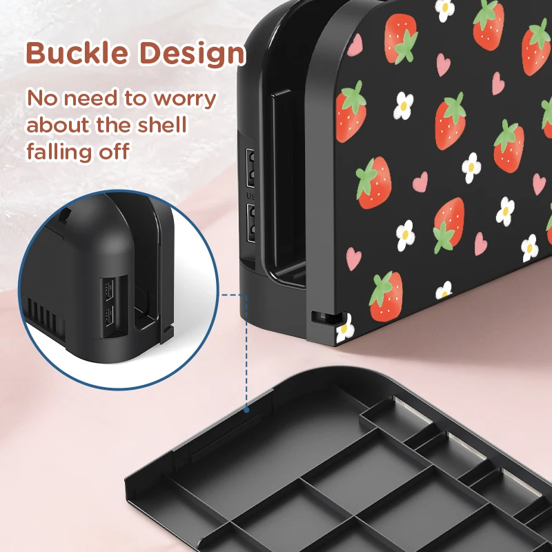 Switch2 Cartridge Dock and Protective Cover Kit - Holds 5 Game Cartridges