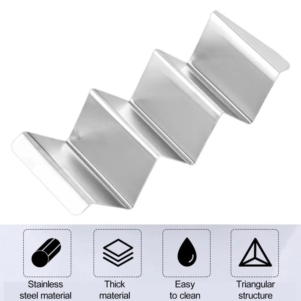 Taco Holder Easy Stainless Steel Taco Holder Non-stick Reusable Pancake Stand Burrito Tray Dishwasher Microwave Holding