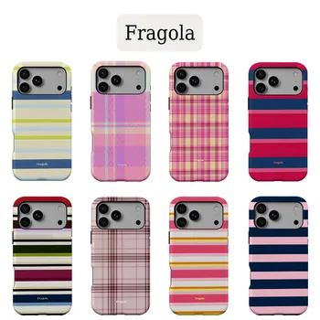 Fragola Coloful Stripes Phone Case for iPhone 17 16e 16 15 14 13 12 11 X XS XR XSMAX 7 8 Air Pro Max Plus Double-layer 1