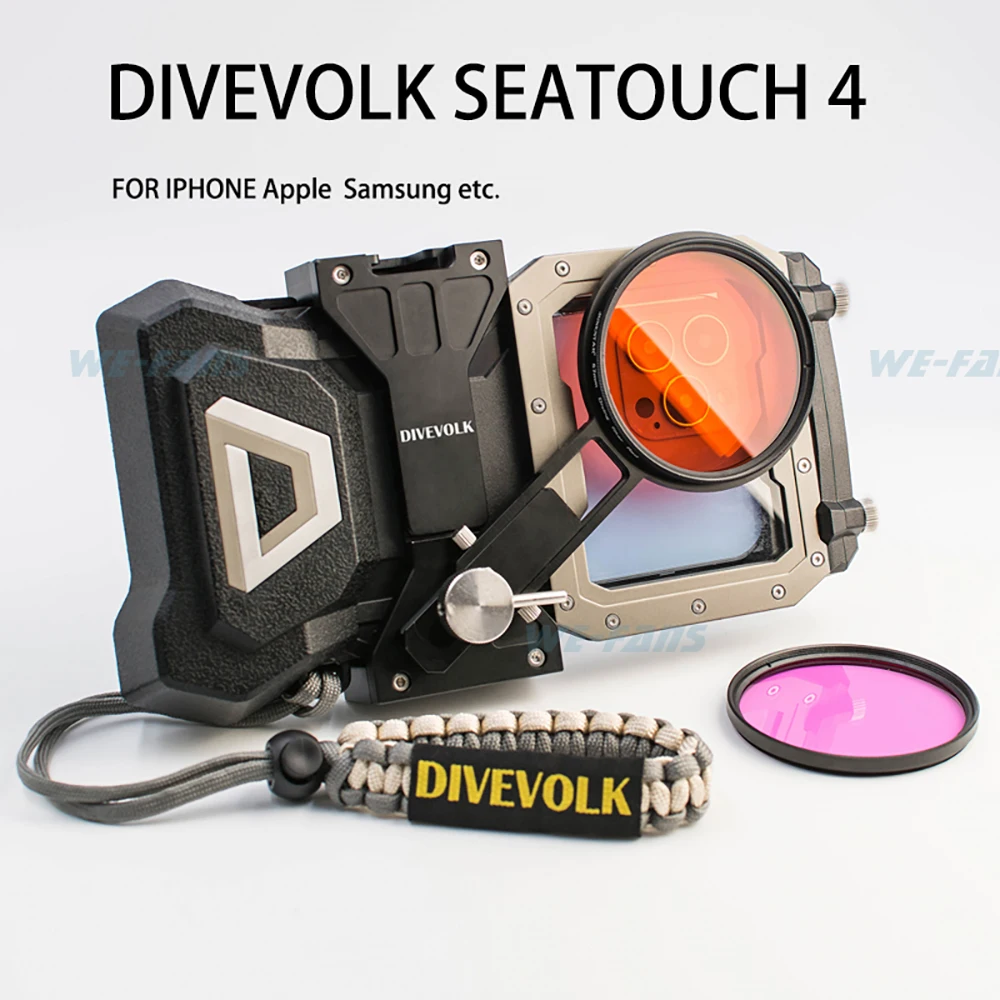 Divevolk Seatouch 4 Max Waterdicht Duiken Onderwater Fotografie Telefoon Behuizing 60M Voor Iphone 14 13 12 Series Sumsung Cover