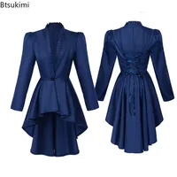 Nouveau 2026 vêtements de Renaissance pour femmes Steampunk médiéval manteau de queue veste gothique victorien rétro femmes redingote tenue veste manteau 6