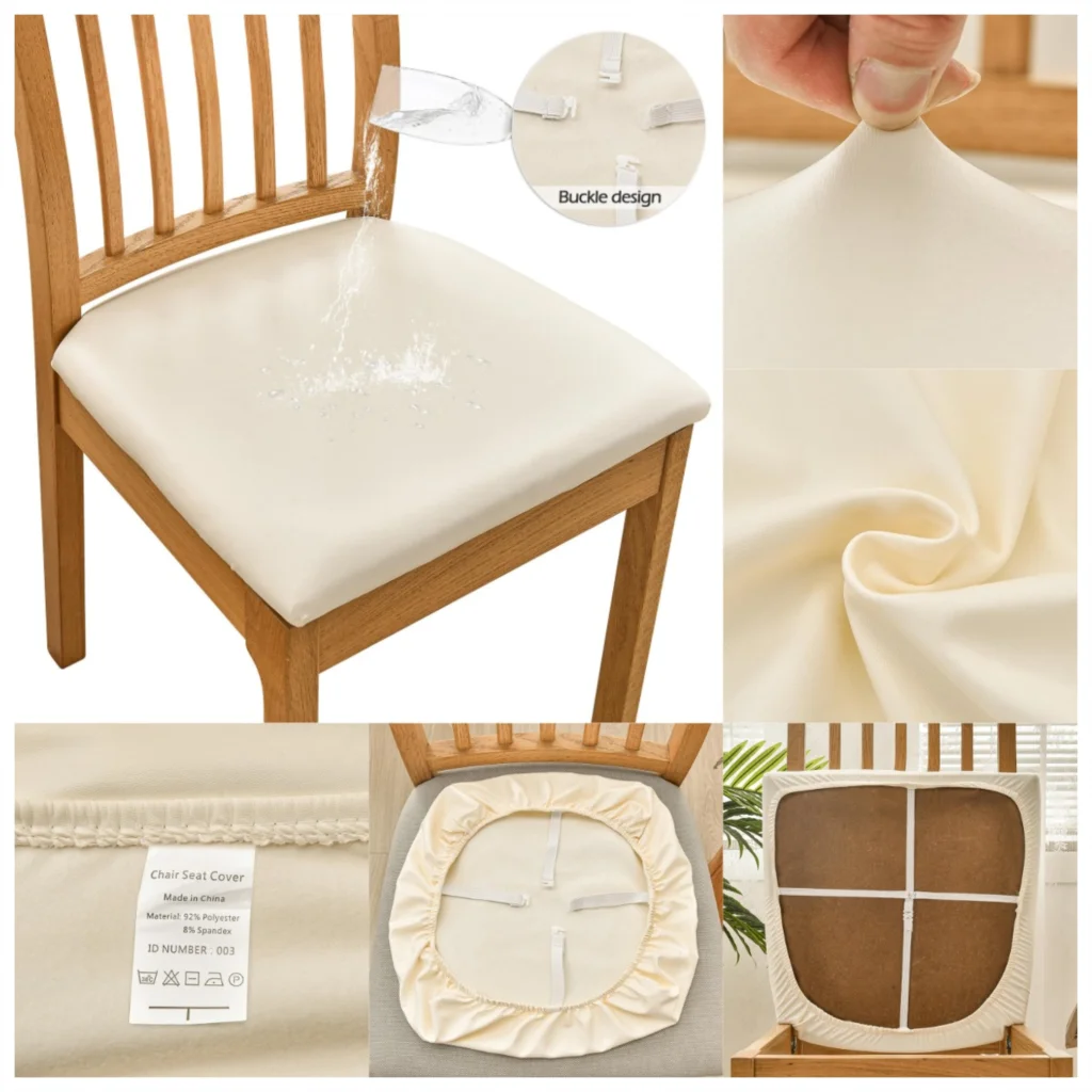 FUNDAS QEES NEGRO SILLAS PATIO RESISTENTES AL AGUA IMPERMEABLES ASIENTO PROFUNDO APILABLES Cordon Ajustable Pmp00001836879